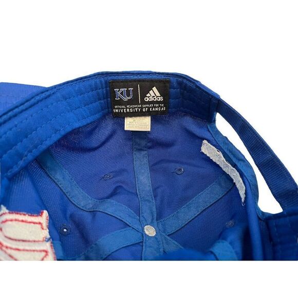 Adidas Kansas Jayhawks KU Basketball Strapback Cap OS Official Sideline NCAA NWT - Picture 6 of 6